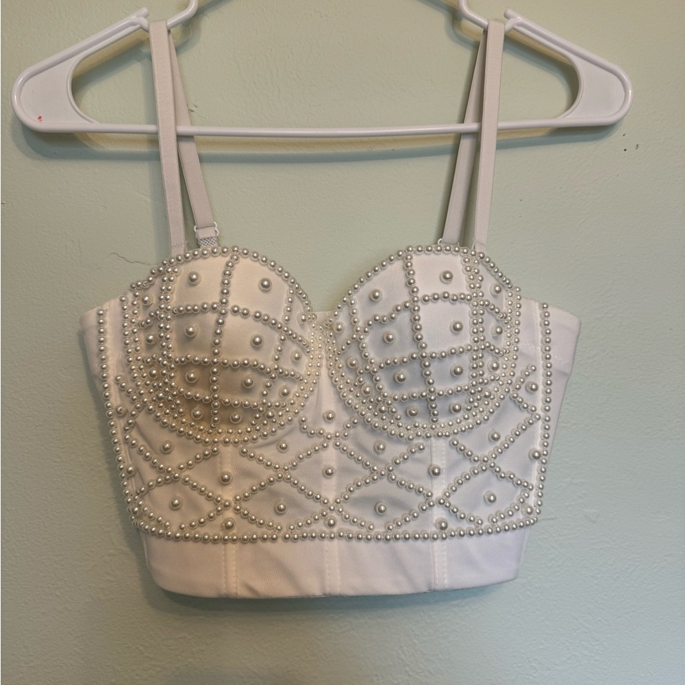 White Bustier Bachelorette Top
